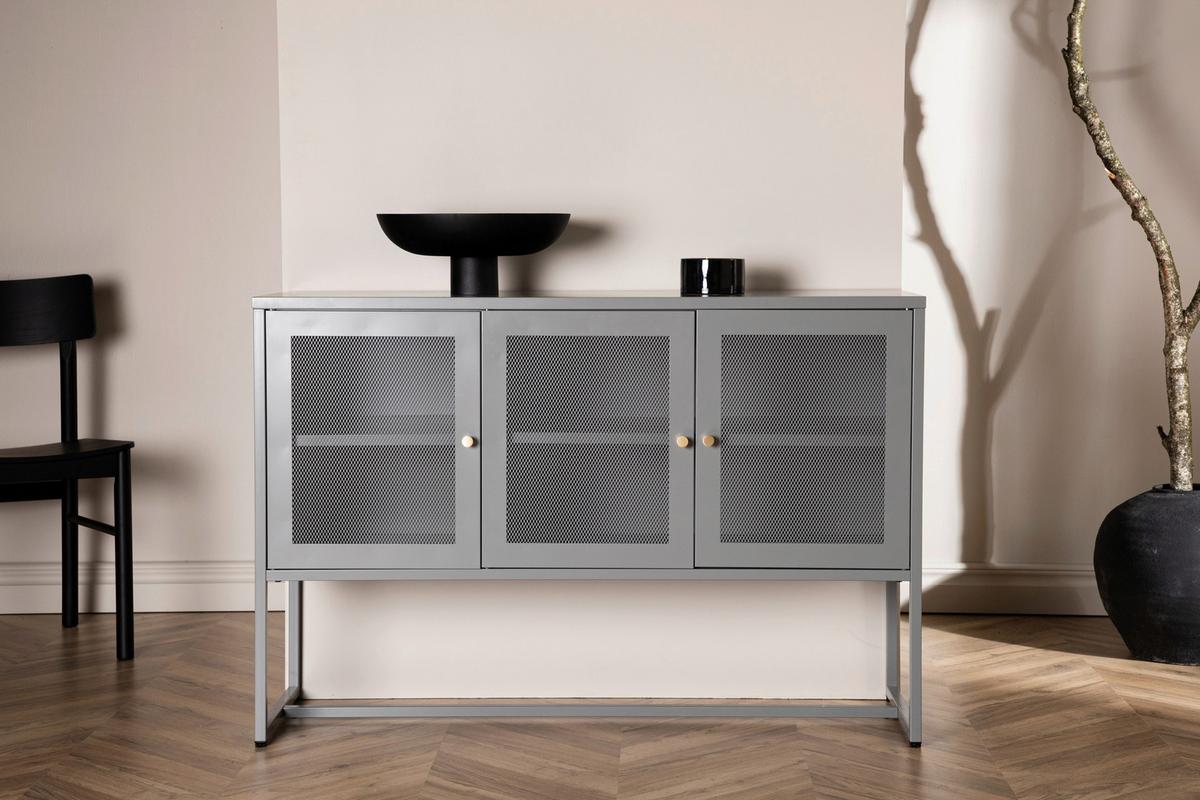 Sideboard Malla - Hellgrau, Design, Metall (120/80/40cm) - Livetastic