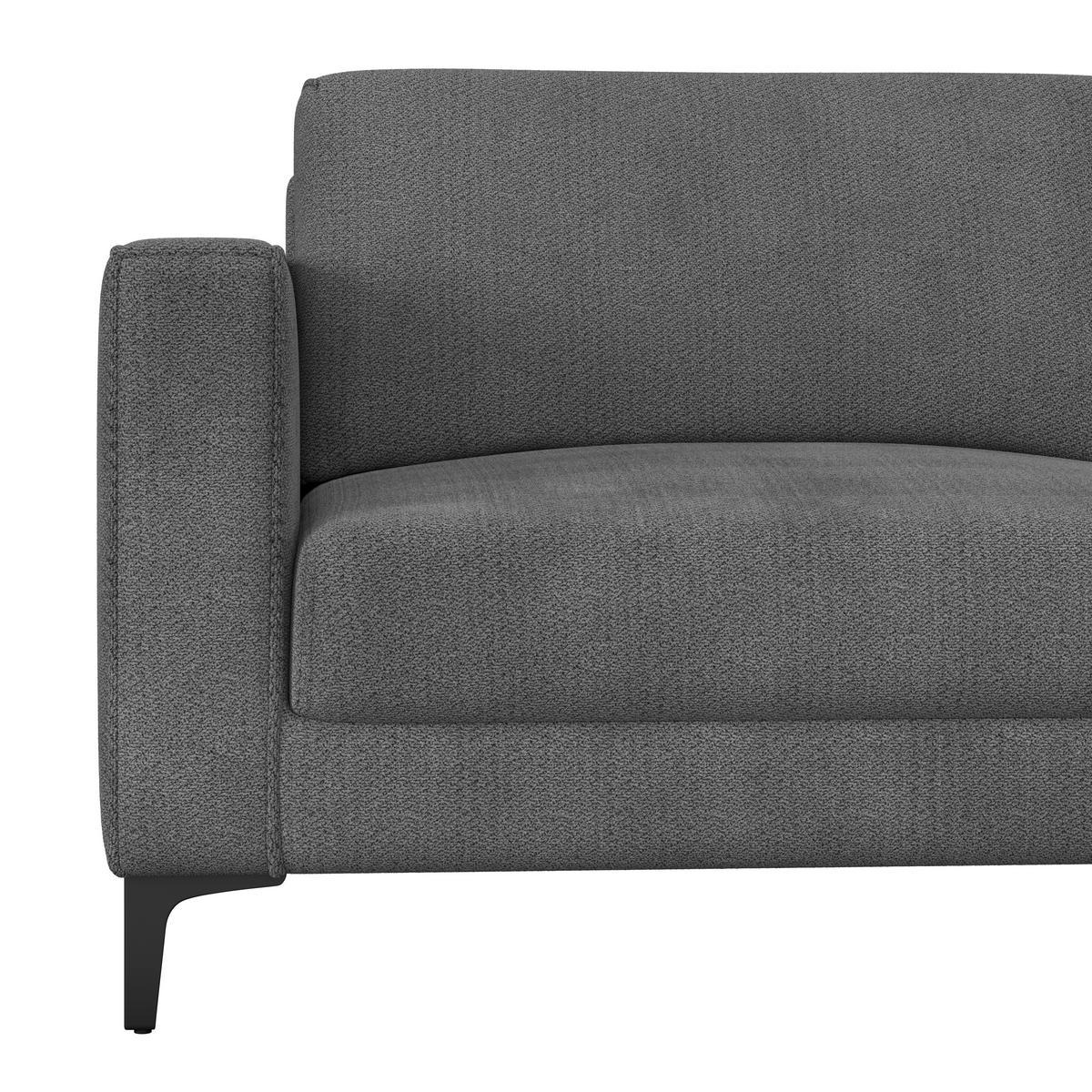 Ecksofa Atlanta dunkelgrau, 210x149cm - Dunkelgrau/Schwarz, Trend, Holz/Textil (210/149cm)