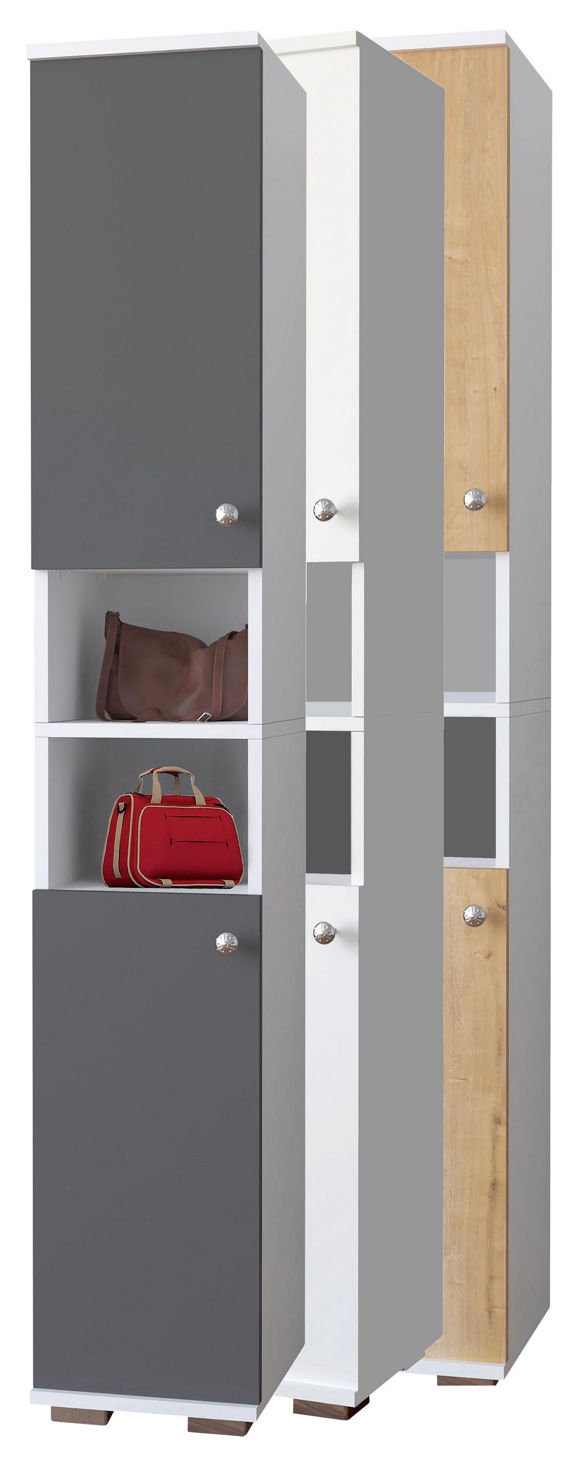 Schuhschrank Gados Weiß B: 30 cm - Anthrazit/Weiß, MODERN, Holzwerkstoff (30/178/33cm) - MID.YOU