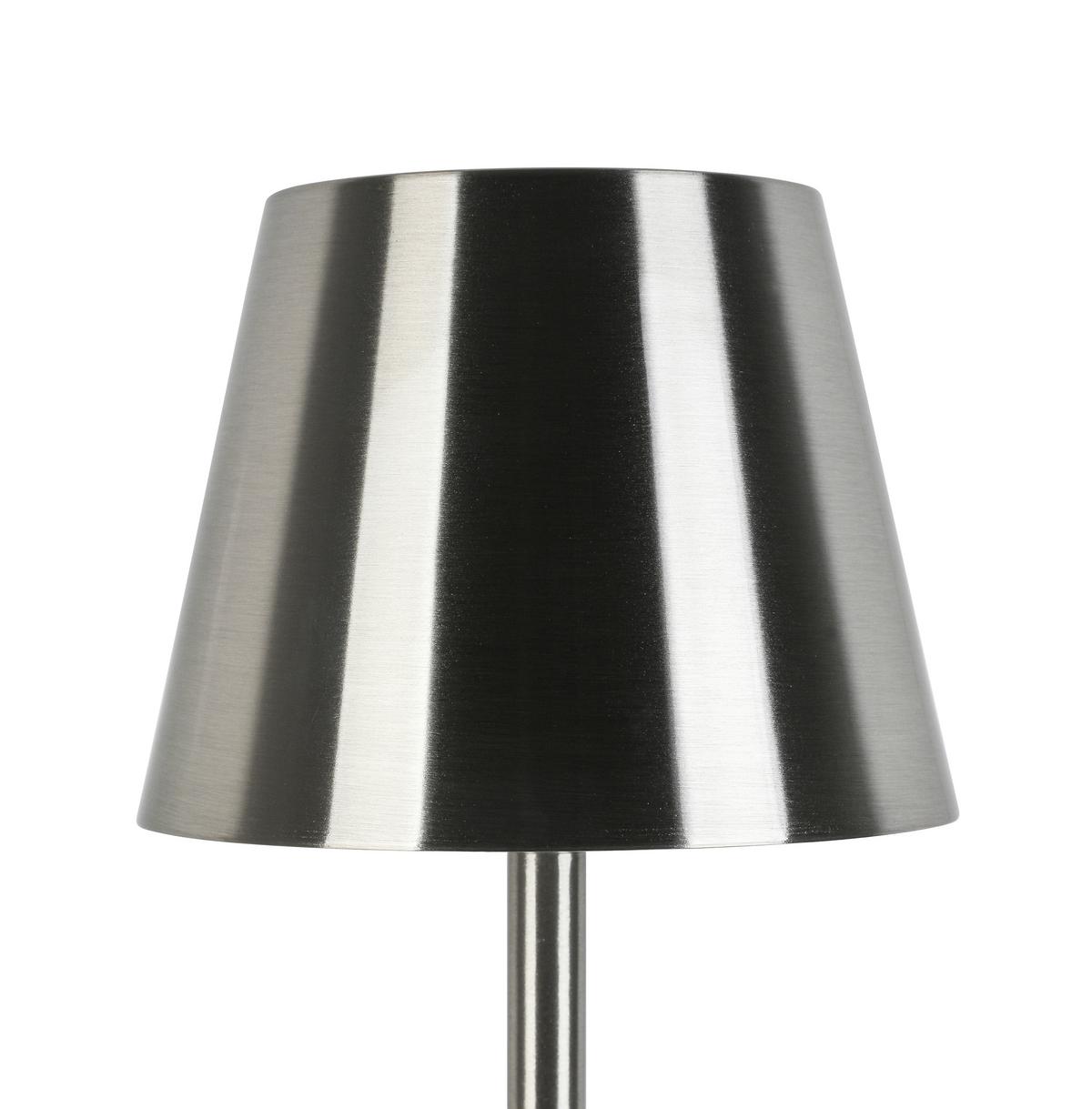 NABÍJATEĽNÁ STOLNÁ LAMPA MUSI - biela/niklová, Modern, kov/plast (12/30cm) - Mömax