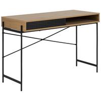 Schreibtisch Angus - Eichefarben/Schwarz, MODERN, Holzwerkstoff/Metall (110/50/75cm) - MID.YOU