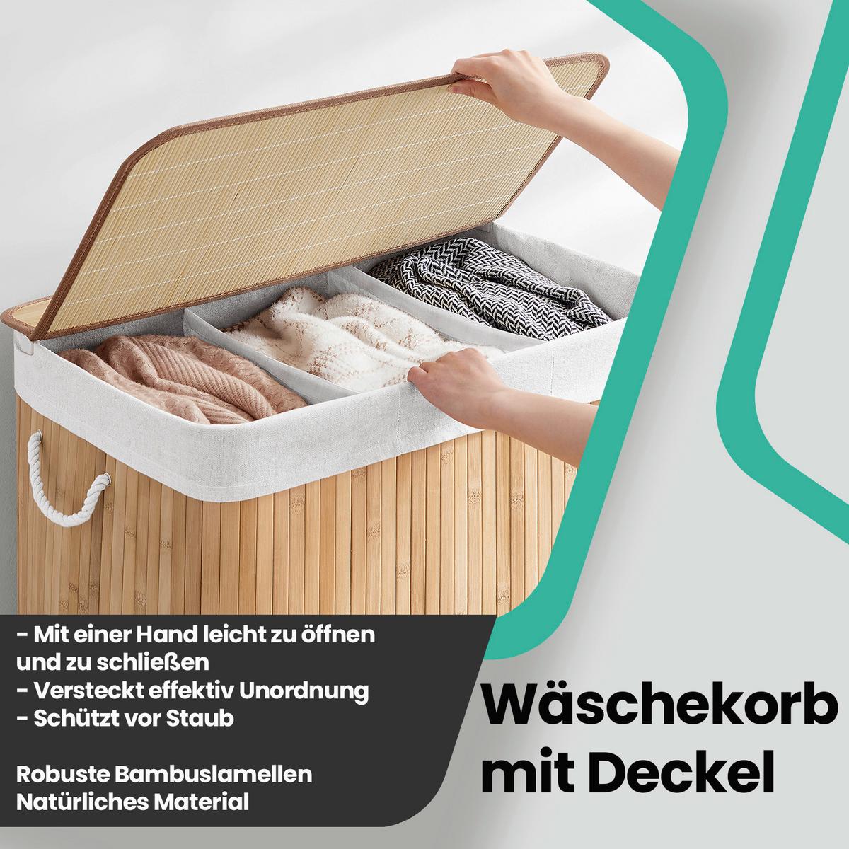 Wäschekorb Naturfarben B: 60 Cm - Naturfarben, Basics, Naturmaterialien/Textil (60/61,5/40cm)