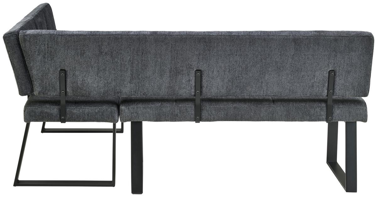 Eckbank Magnus Dunkelgrau, S: 193x141 cm - Dunkelgrau/Schwarz, LIFESTYLE, Textil/Metall (193/141cm) - MID.YOU