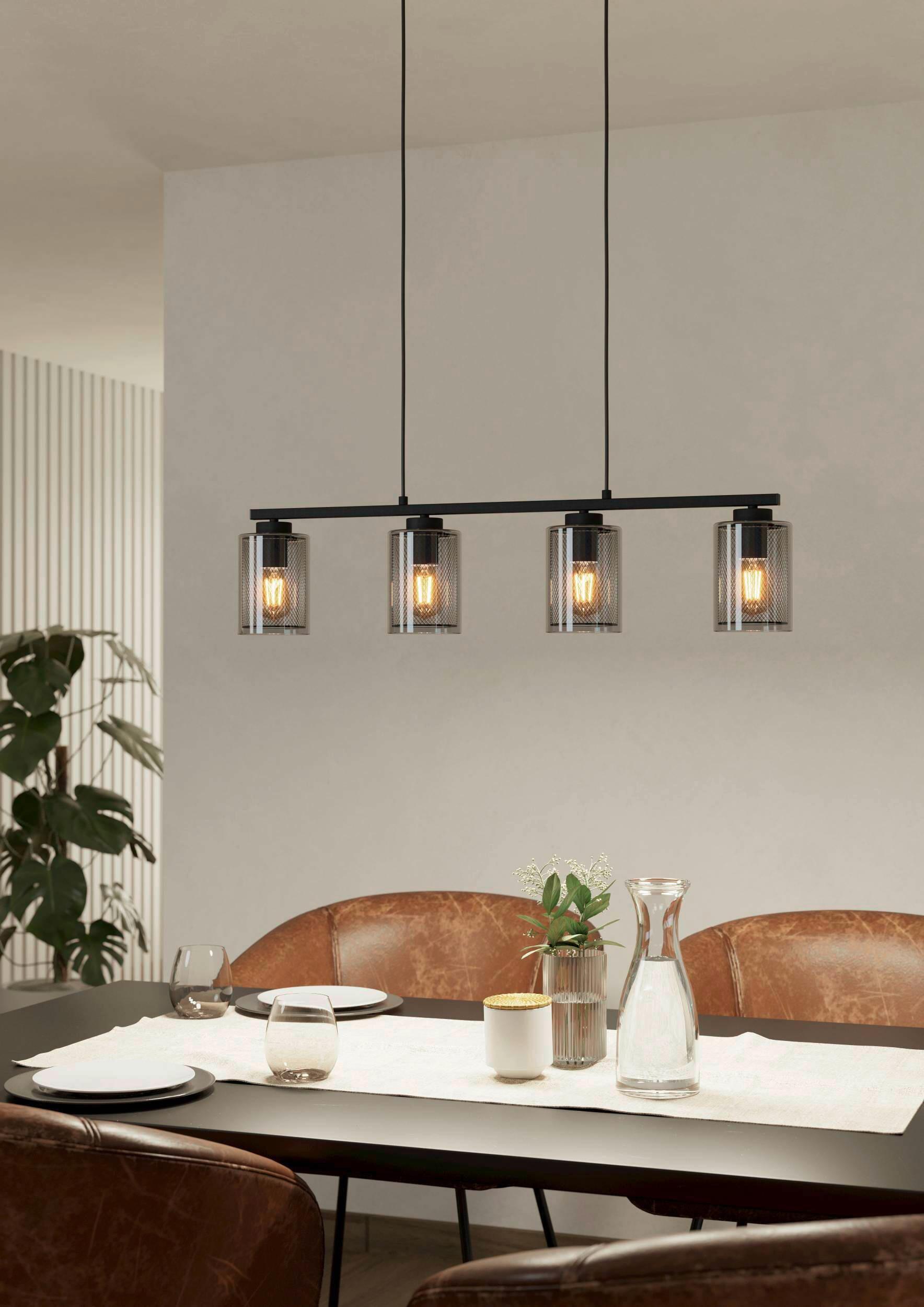 Hängeleuchte 99707* Zocabon - Klar/Schwarz, Design, Glas/Metall (81,5/11/110cm) - Eglo