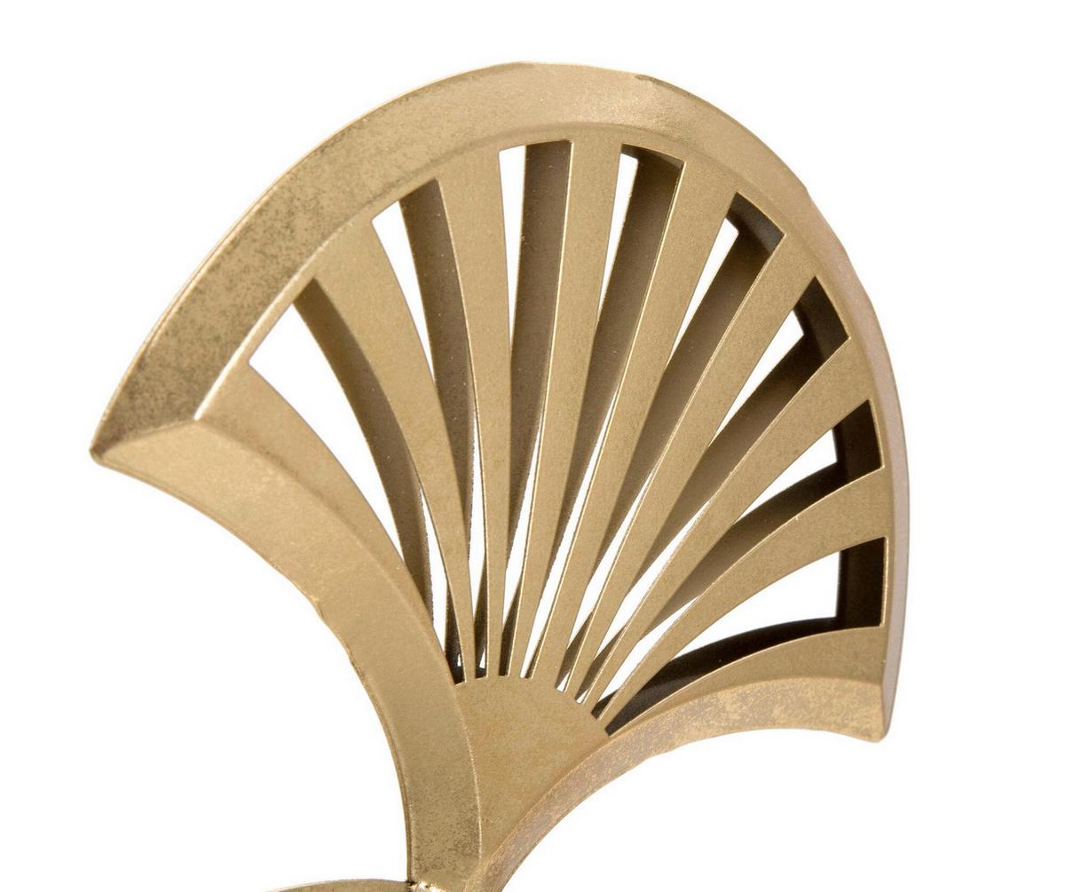 Skulptur Triple Leaf Goldfarben, B: 23,5 cm - Goldfarben/Schwarz, Basics, Metall (23.5/44/10cm)