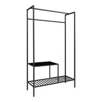 GARDEROBE Vita Schwarz B: 101cm - Schwarz, Basics, Holzwerkstoff/Metall (101/170/38cm) - MID.YOU
