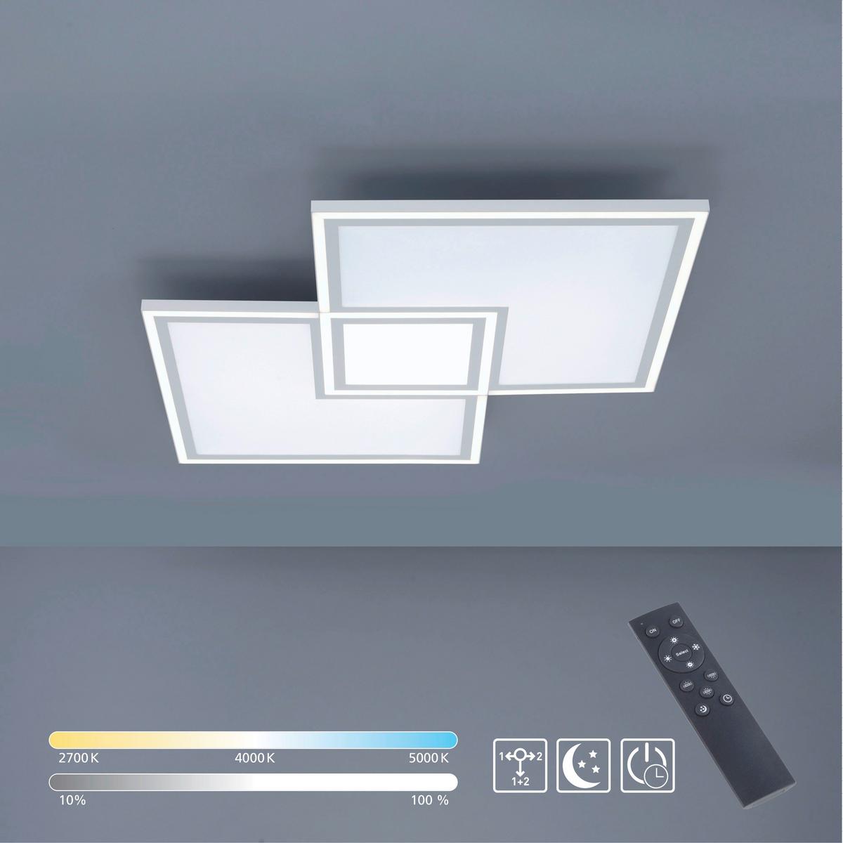 Led-deckenleuchte Edging L: 67,7 Cm Dimmbar Mit Schalter - Weiß, Design, Kunststoff/Metall (67,7/67,7/5,8cm)