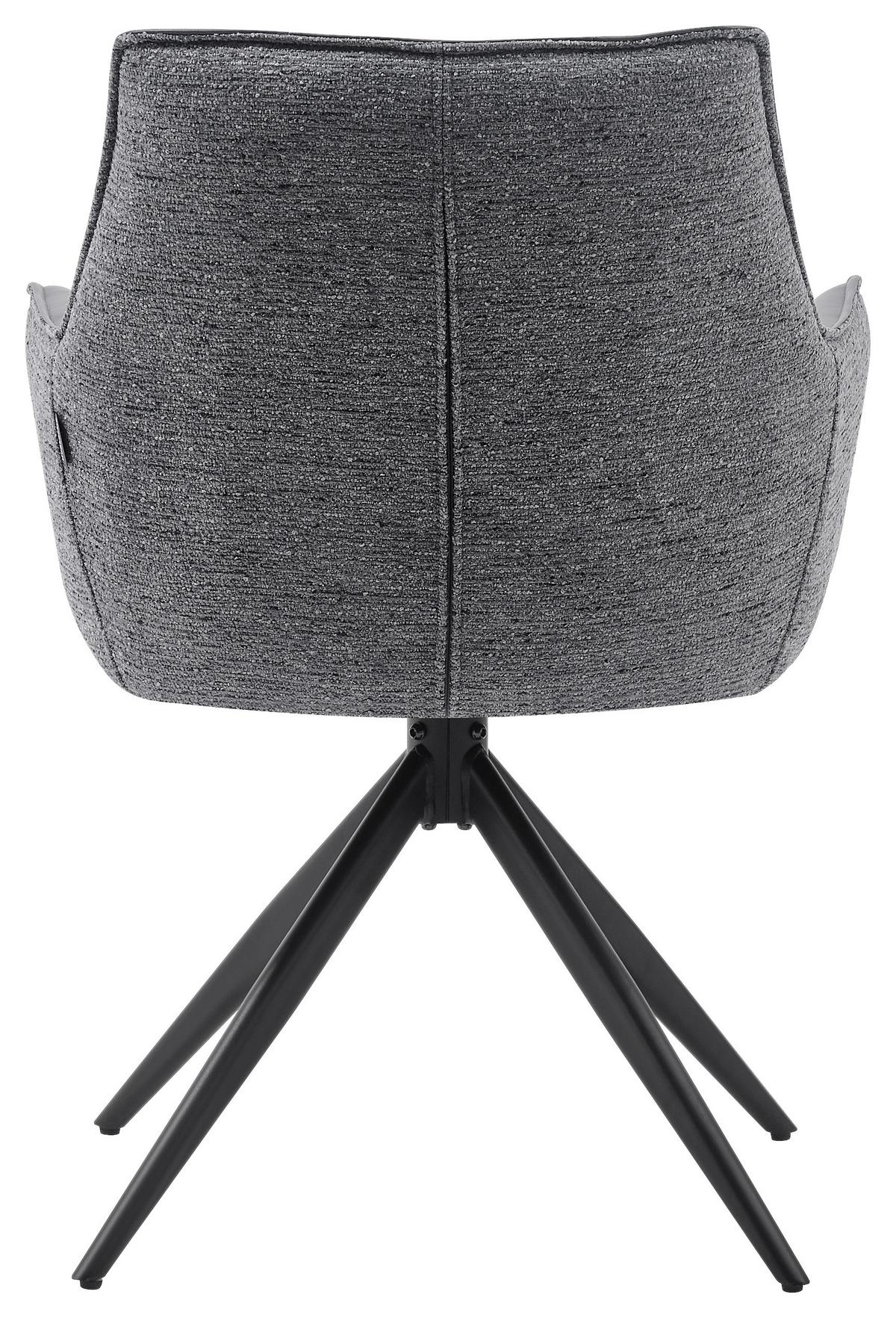 Armlahnstuhl Ion Grau B: 58 cm - Schwarz/Grau, MODERN, Holz/Textil (58/87/61,5cm) - Livetastic