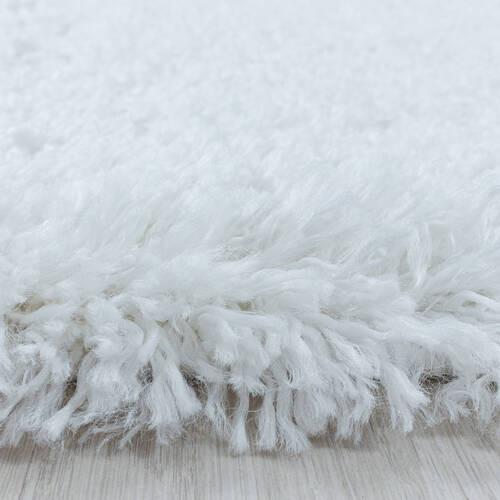Hochflor Teppich Weiß Fluffy Rund Ø 200 cm - Weiß, Basics, Textil (200cm)