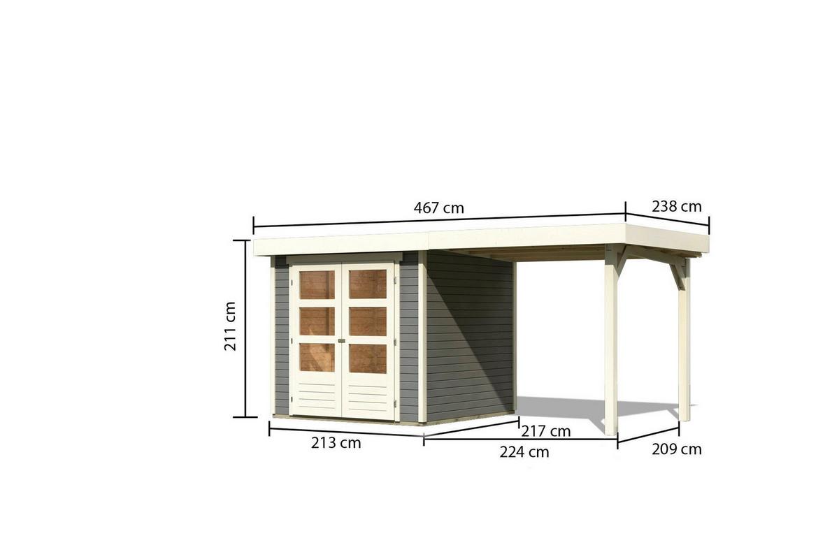 Gartenhaus Bregenz 2 39861 Bregenz 2 - Weiß/Grau, Basics, Holz (213/209/211cm)