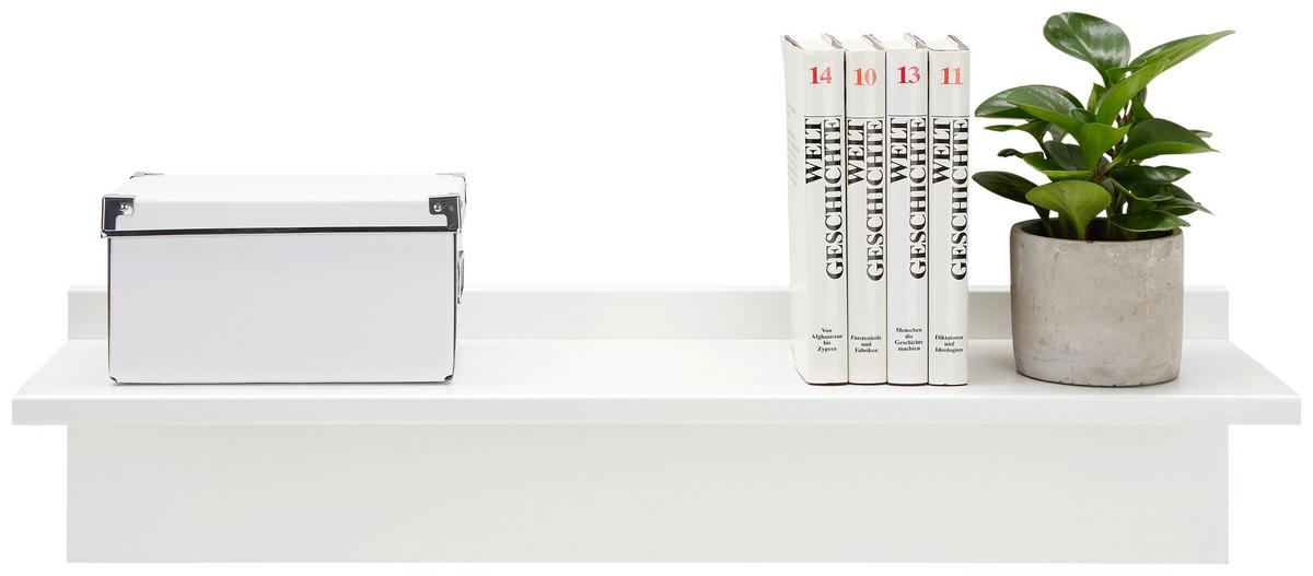 NÁSTĚNNÝ REGÁL WHITE - bílá, kompozitní dřevo (92/22/24cm)