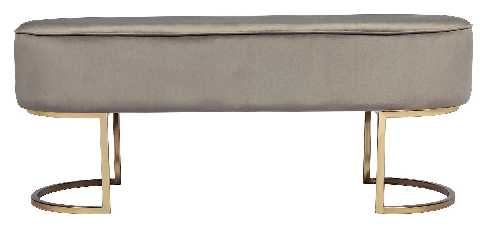 SEDACÍ LAVICE PERA TAUPE / GOLD - barvy zlata/šedohnědá, Design, kov/dřevo (105/41/40cm) - MID.YOU