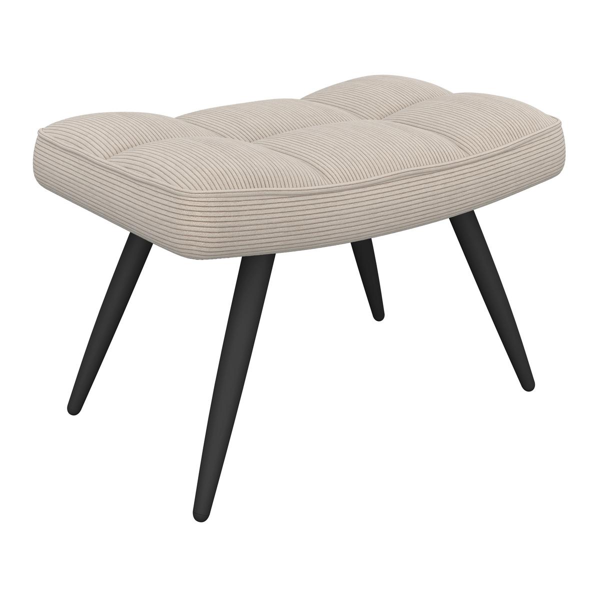 Ohrensessel Hanoi Webstoff beige, B: 71 cm - Beige/Schwarz, MODERN, Textil/Metall (71/98/83cm)