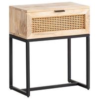 Nachtkästchen Naturfarben, B: 50 Cm - Schwarz/Naturfarben, LIFESTYLE, Holz (50/60/30cm) - MID.YOU