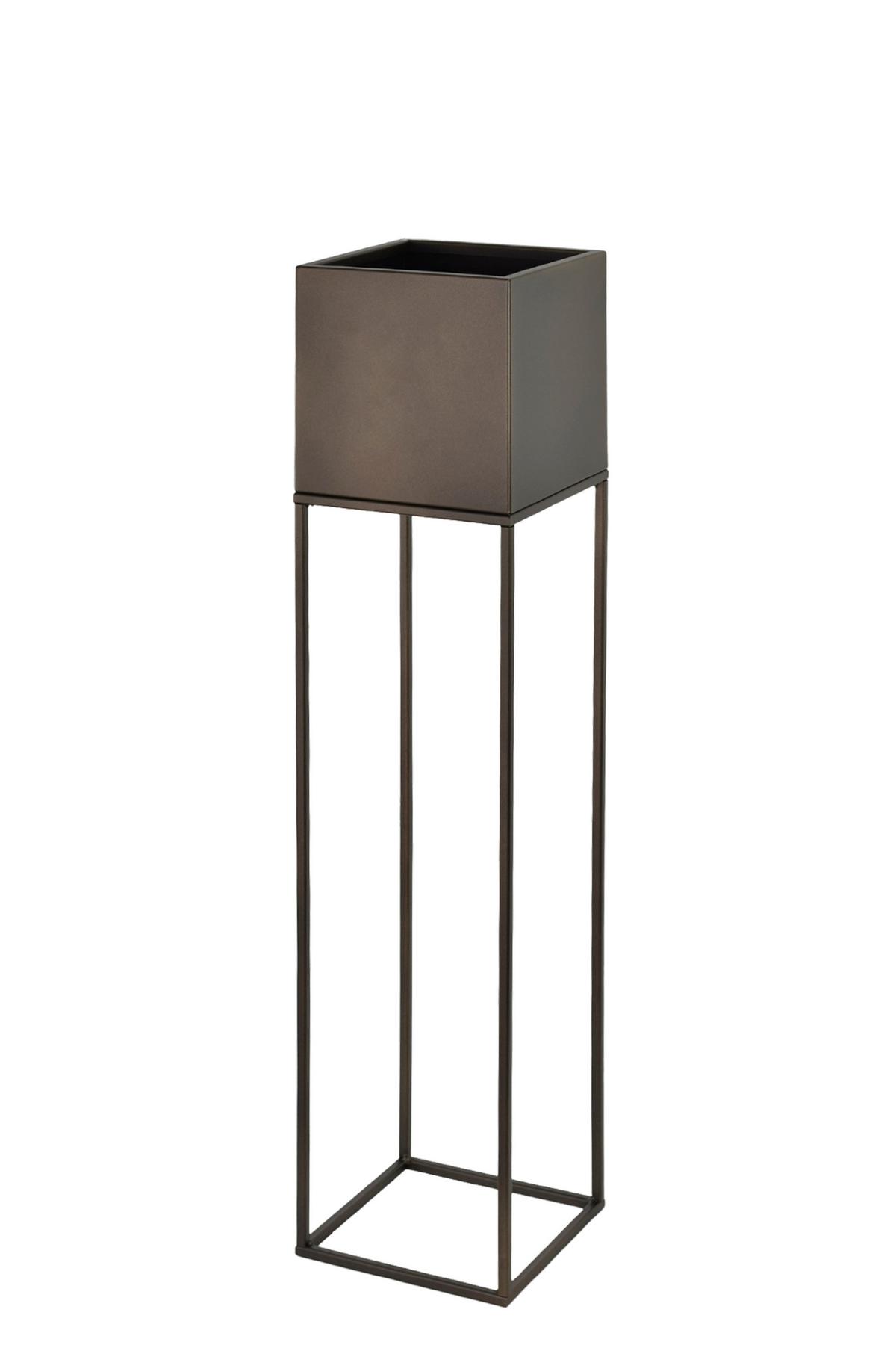 Blumenständer Metall Dunkelbraun Bxhxt: 19x87x19 Cm - Dunkelbraun, Basics, Metall (19/87/19cm)