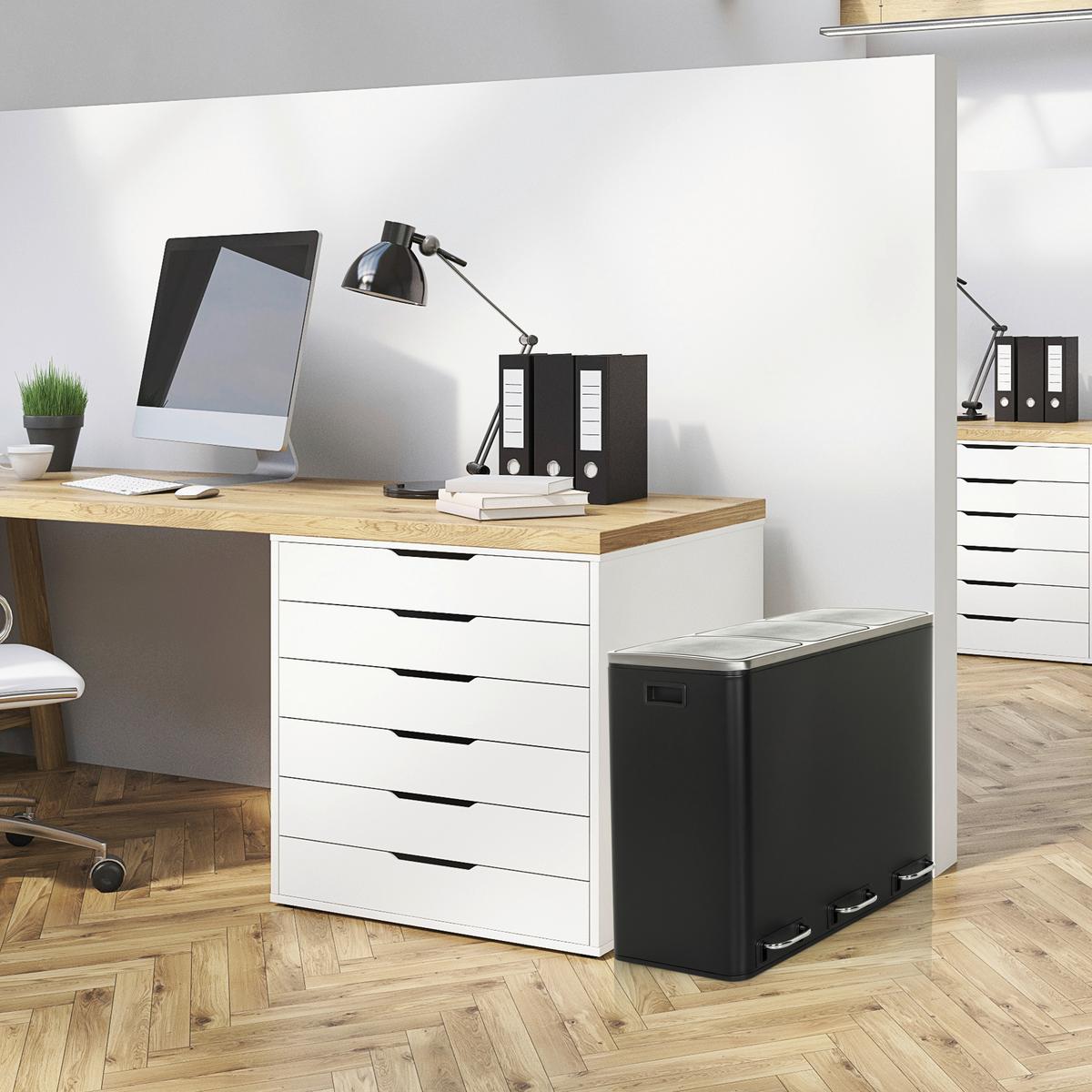 Abfallsammler Clean Ix Schwarz B: 61 cm - Schwarz, MODERN, Kunststoff/Metall (61.0/56.0/31.5cm) - MID.YOU