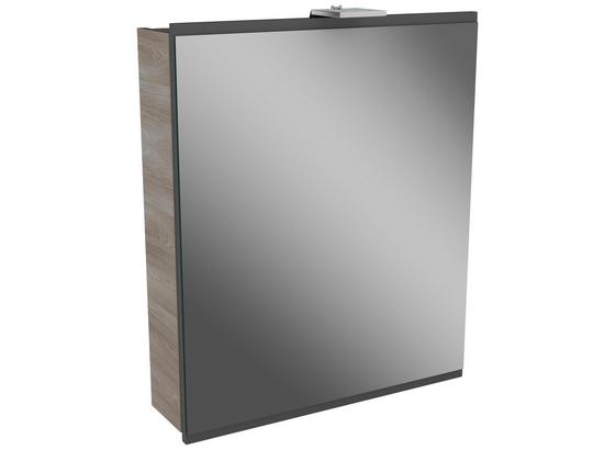 Spiegelschrank mit Türdämpfer + Led Lima B: 60cm, Grau+esche - Eschefarben, MODERN, Glas/Holzwerkstoff (60/73/15,5cm) - Fackelmann Spiegelschrank mit Türdämpfer + Led Lima B: 60cm, Grau+esche - Eschefarben, MODERN, Glas/Holzwerkstoff (60/73/15,5cm) - Fackelmann