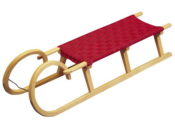 Schlitten Hörner - Rot/Naturfarben, Holz/Textil (37/125cm) Schlitten Hörner - Rot/Naturfarben, Holz/Textil (37/125cm)