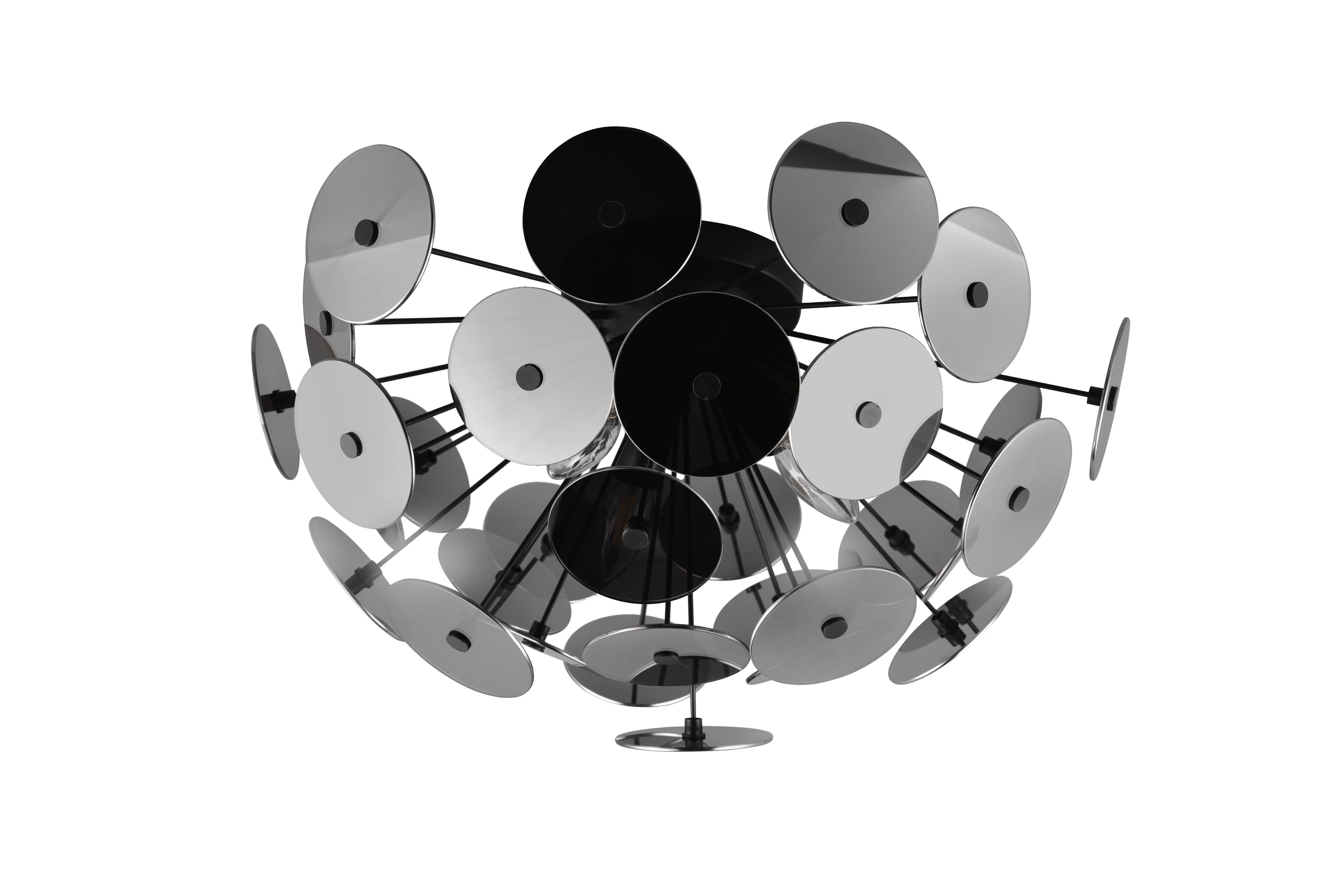 Deckenleuchte 609900357 Discalgo - Chromfarben/Schwarz, Design, Glas/Metall (54/30cm) - Trio Leuchten