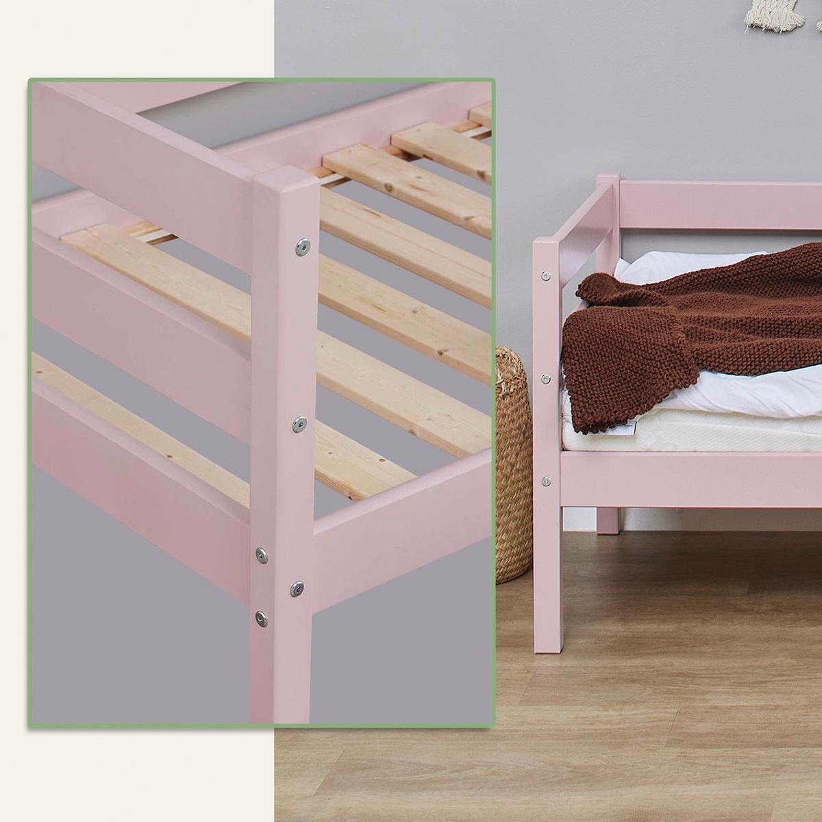 Kinder-/Jugendbett Comfort Rosa, Lf: 70x160 cm - Rosa, MODERN, Holz (70/160cm) - MID.YOU