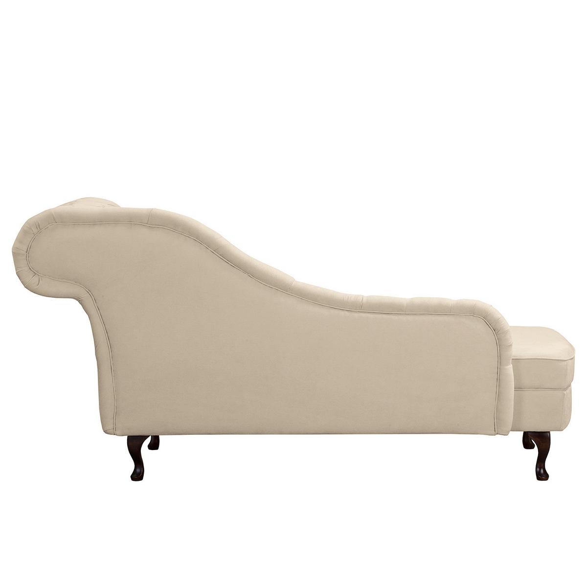 Récamiere Pako Creme B: 185cm - Creme/Braun, Design, Textil (185/93/75cm) - Livetastic
