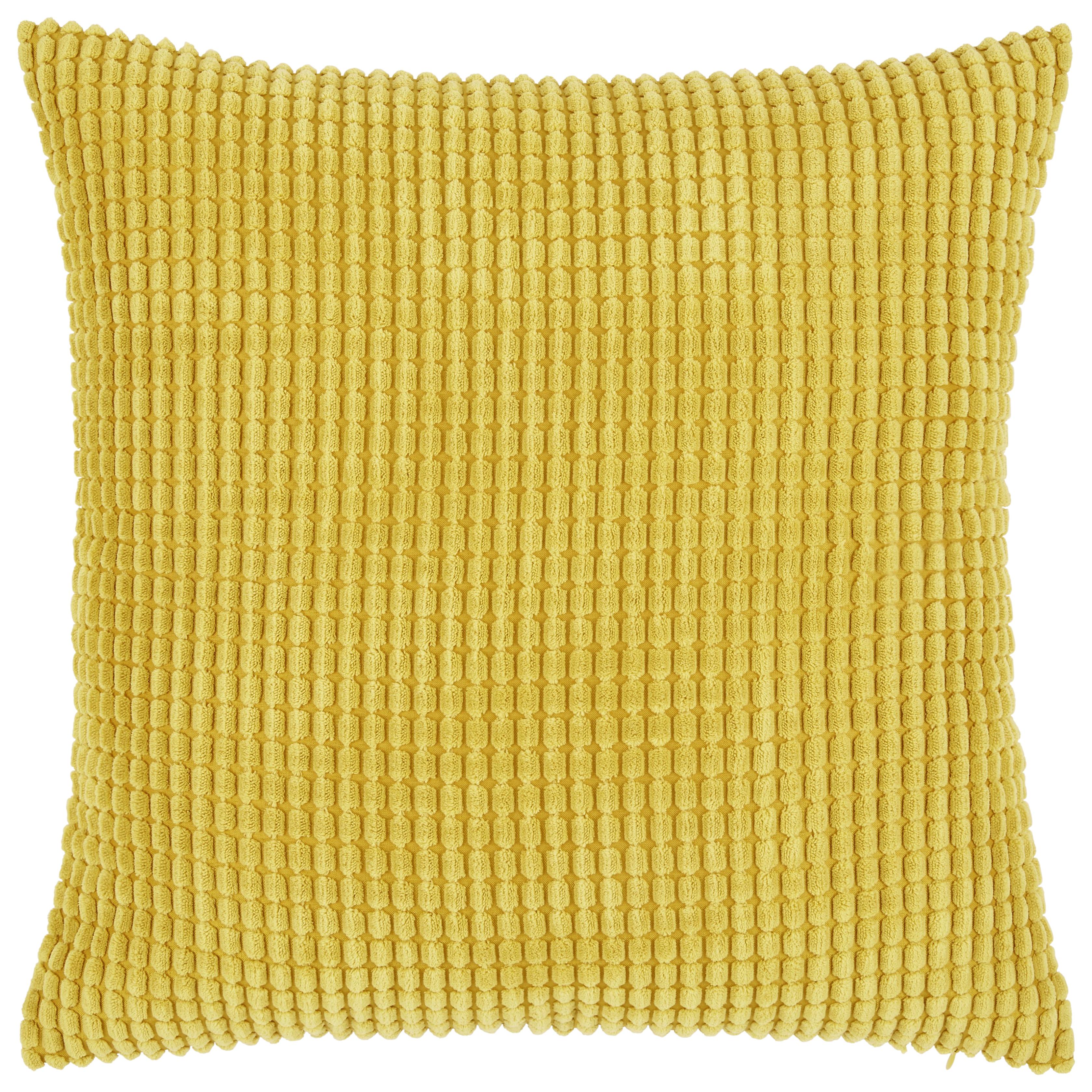 Zierkissen Halina 45x45 Cm Fleece Senffarben Mit Zipp