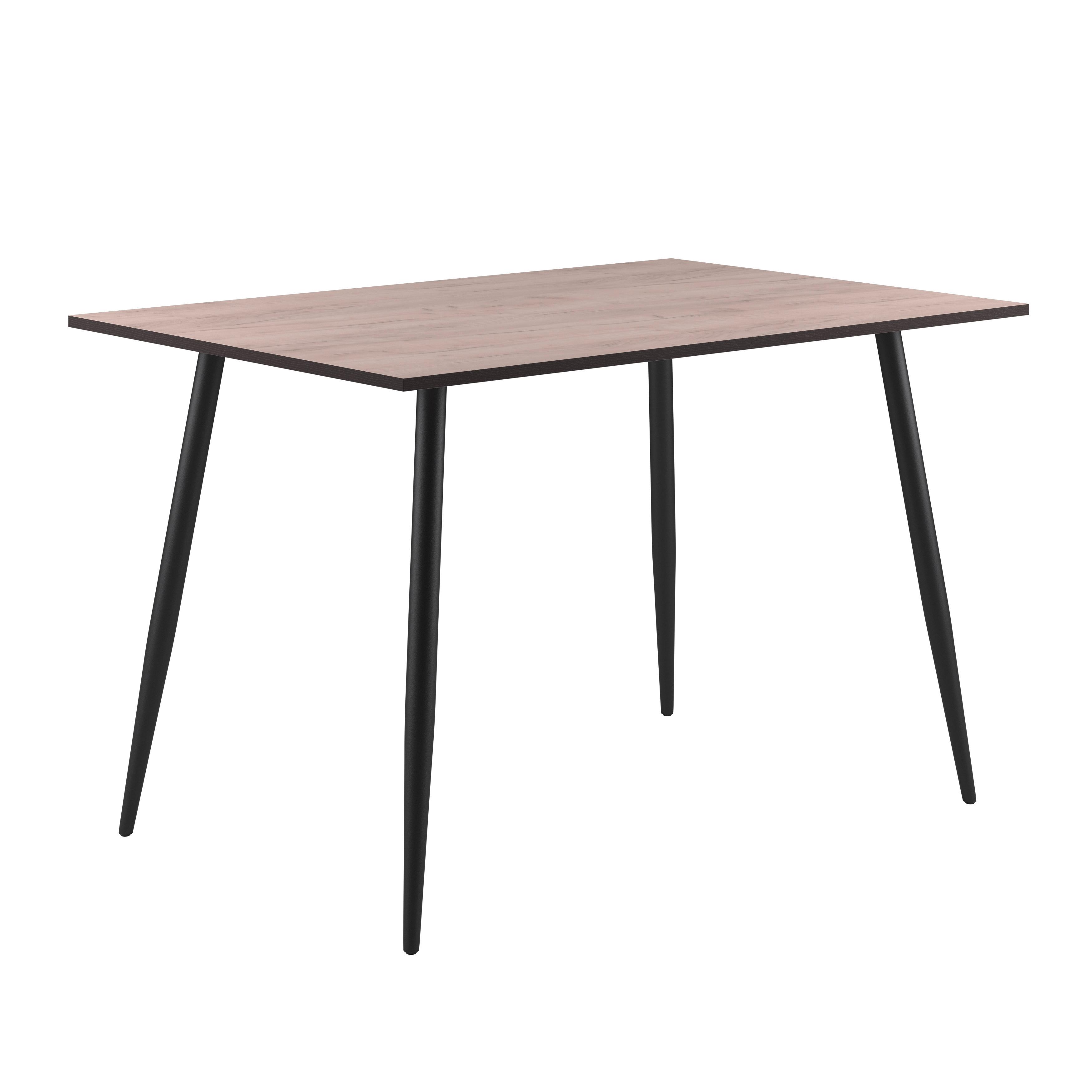Esstisch Tom 120x76x80 Cm Naturfarben/schwarz - Schwarz/Naturfarben, KONVENTIONELL, Holzwerkstoff/Metall (120/76/80cm)