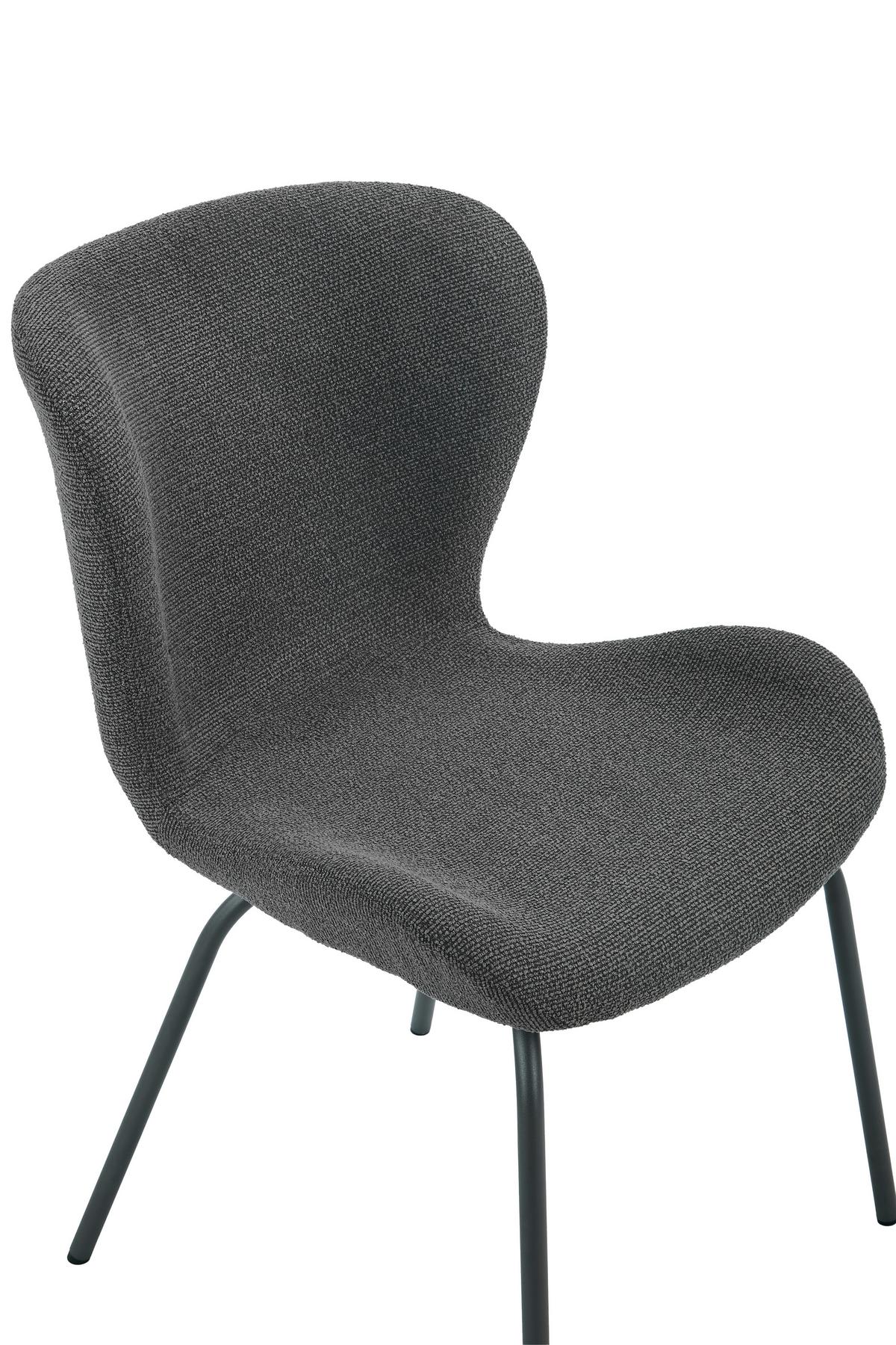 STUHL-SET LAGOS S 2ER-SET - Anthrazit/Grau, MODERN, Textil/Metall (50/83,5/60cm) - P & B