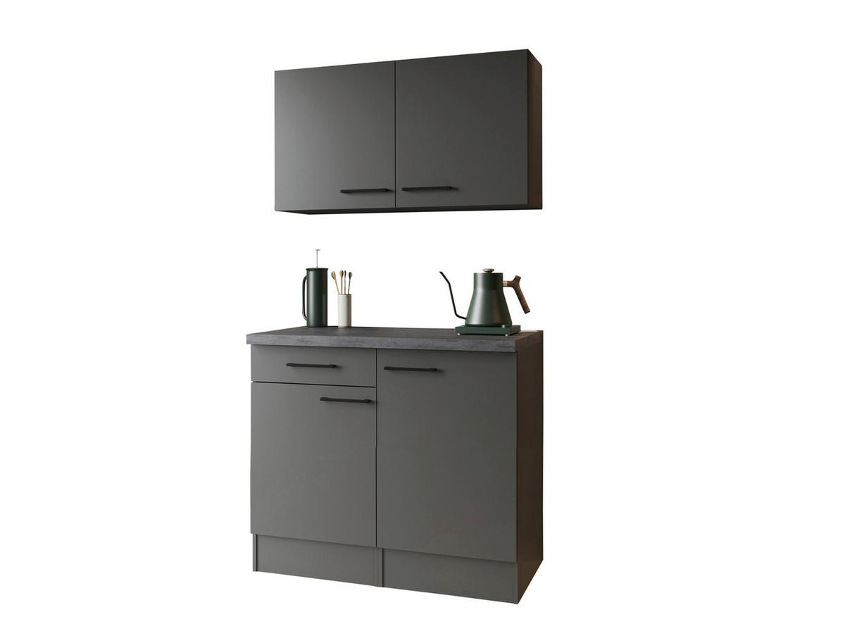 BUFFET Oliver, Grau B: 100 cm - Grau, Trend, Holzwerkstoff (100/200/60cm) - Respekta