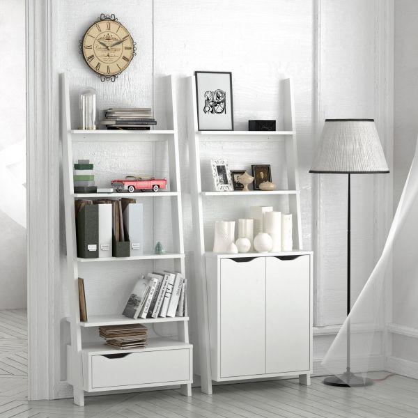 Regal mit Schrank Flo B: 65 cm Weiß