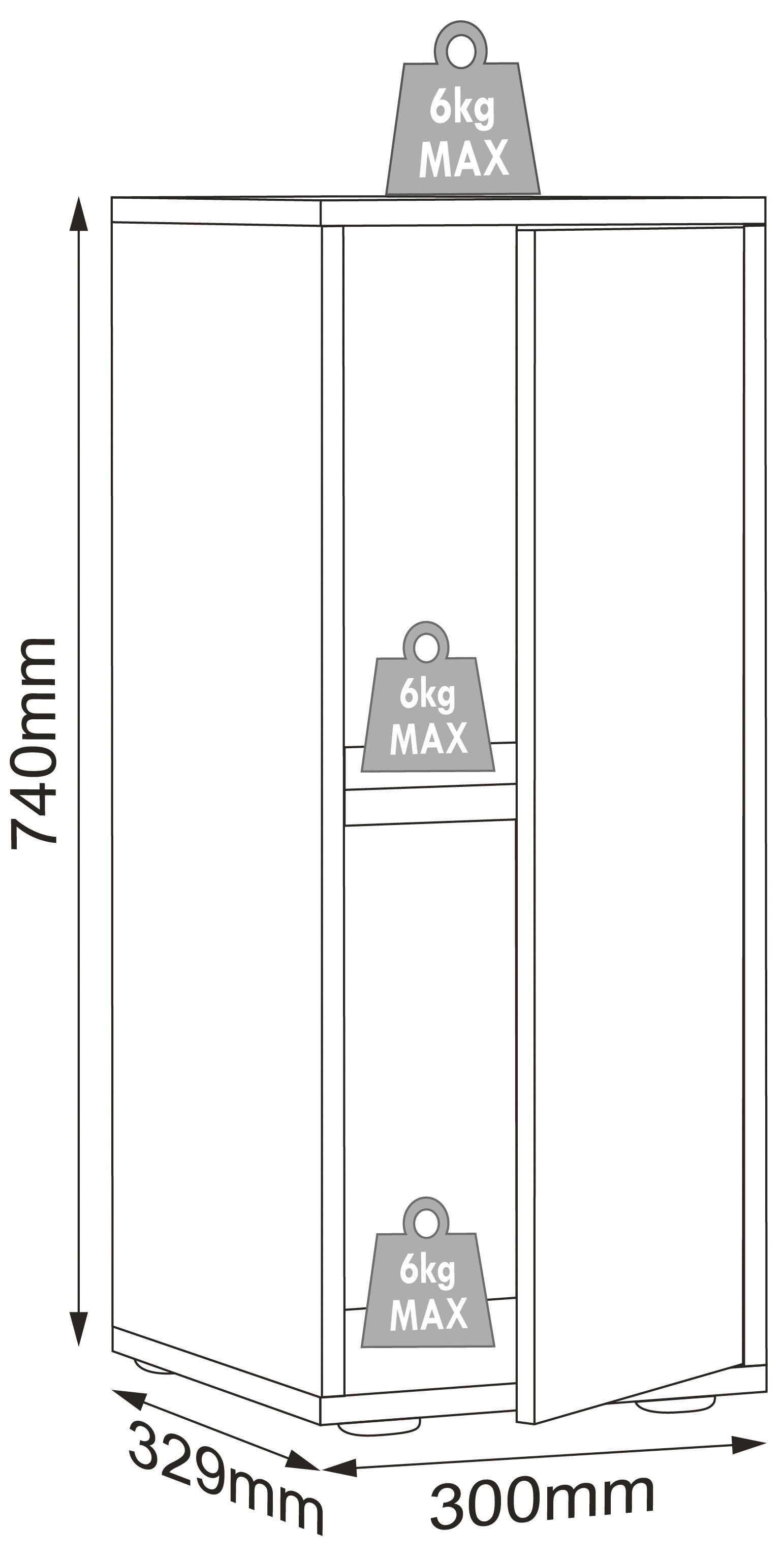 Aktenschrank Salia Anthrazit, Honigeiche B: 30 Cm - Honigeiche/Anthrazit, Design, Holzwerkstoff (30/74/33cm) - MID.YOU