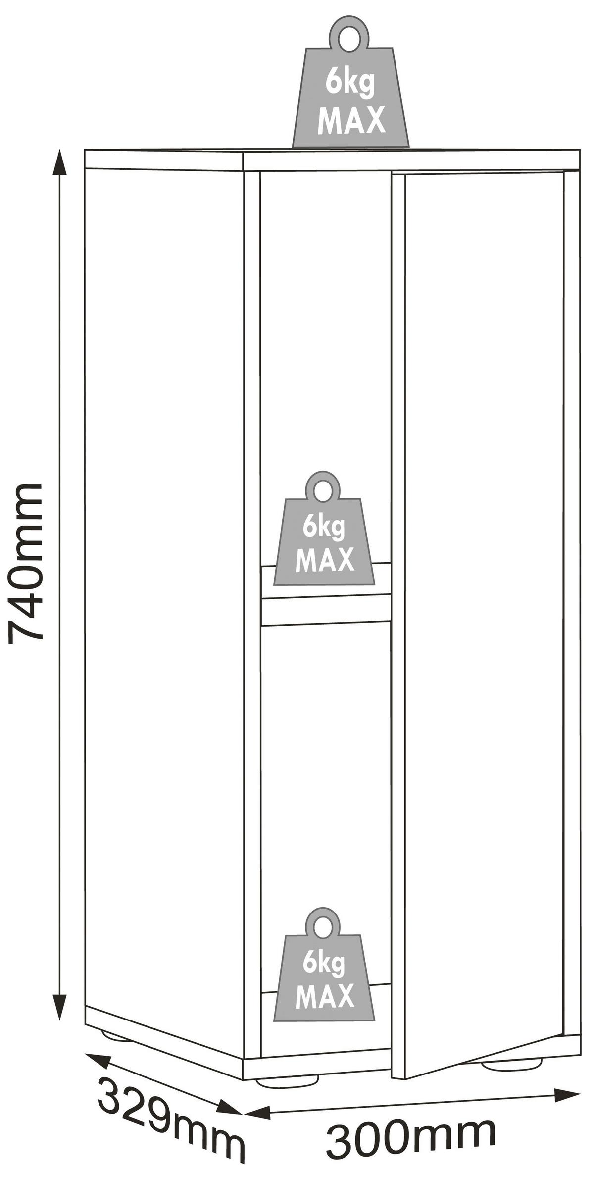 Aktenschrank Salia Anthrazit, Honigeiche B: 30 cm - Honigeiche/Anthrazit, Design, Holzwerkstoff (30/74/33cm) - MID.YOU