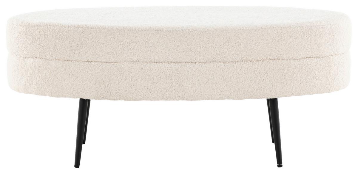 Hockerbank Otto - Schwarz/Weiß, Design, Textil/Metall (100/41/40cm) - Livetastic