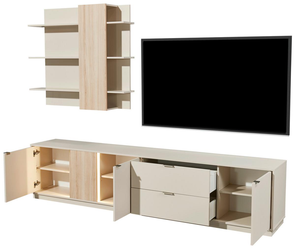 Wohnwand Alex Kaschmir, B: 238cm - Kaschmir, MODERN, Holzwerkstoff (238/202/40cm) - MID.YOU