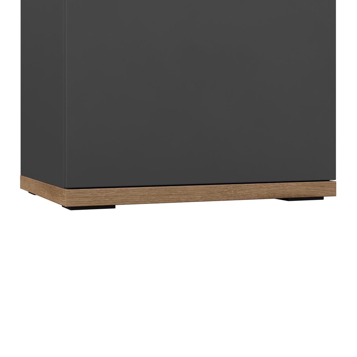 Badezimmer Hochschrank Cotia Cotls 40x187,6 cm Anthrazit - Eichefarben/Anthrazit, MODERN, Holzwerkstoff (40/187,6/30cm) - James Wood