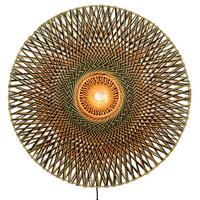 Wandleuchte Bali 1-Flammig mit Schnurschalter - Hellbraun/Schwarz, Natur, Naturmaterialien/Metall (87/20cm) - Good & Mojo