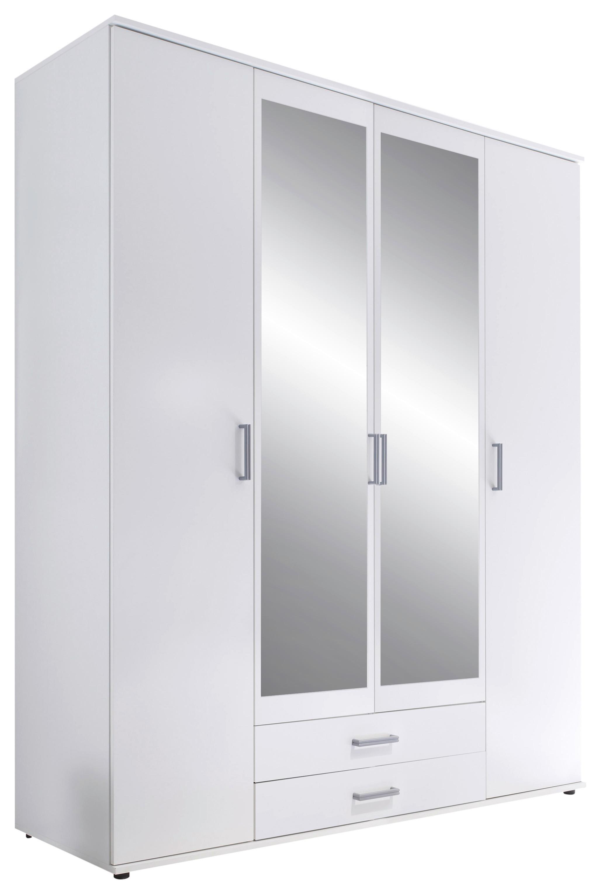 Nyílóajtós Szekrény Karl 159/196 Cm - fehér, Design, faalapú anyag/üveg (159,2/196/53,5cm) - P & B
