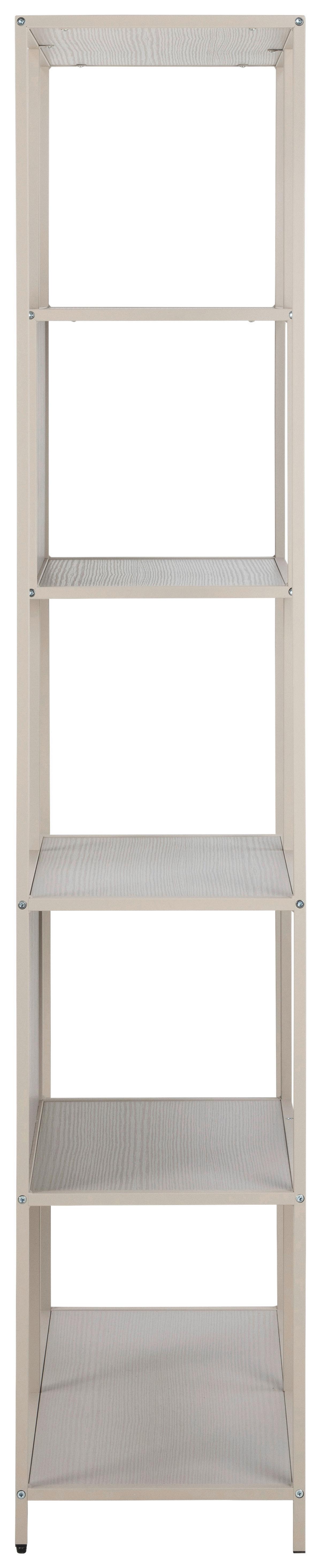 REGÁL SEAFORD - šedá, Moderní, kov/kompozitní dřevo (77/185/35cm)