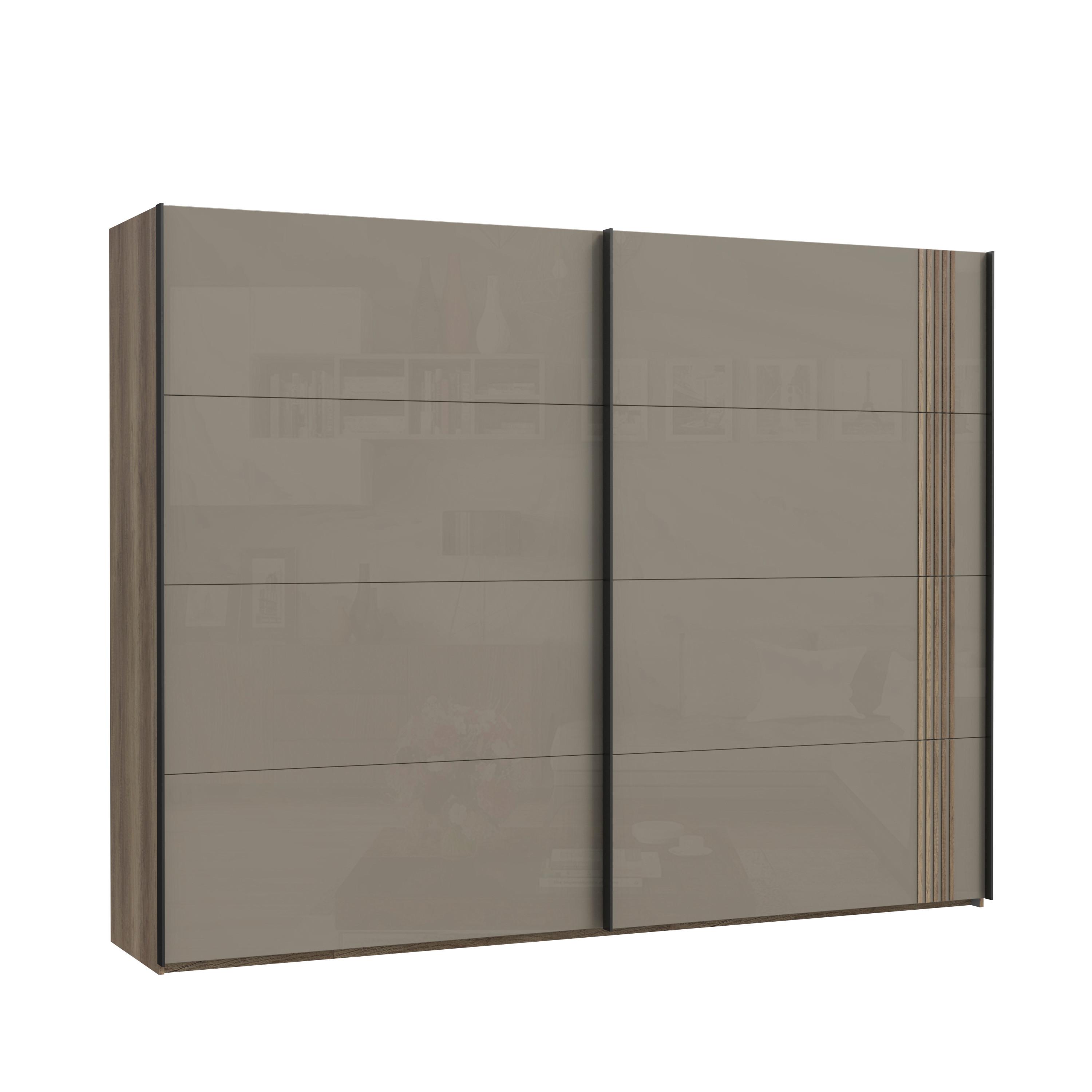 Függesztett Tolóajtós Szekrény Savona - bézs/tölgyfa színű, Lifestyle, faalapú anyag (220/210/61,2cm)