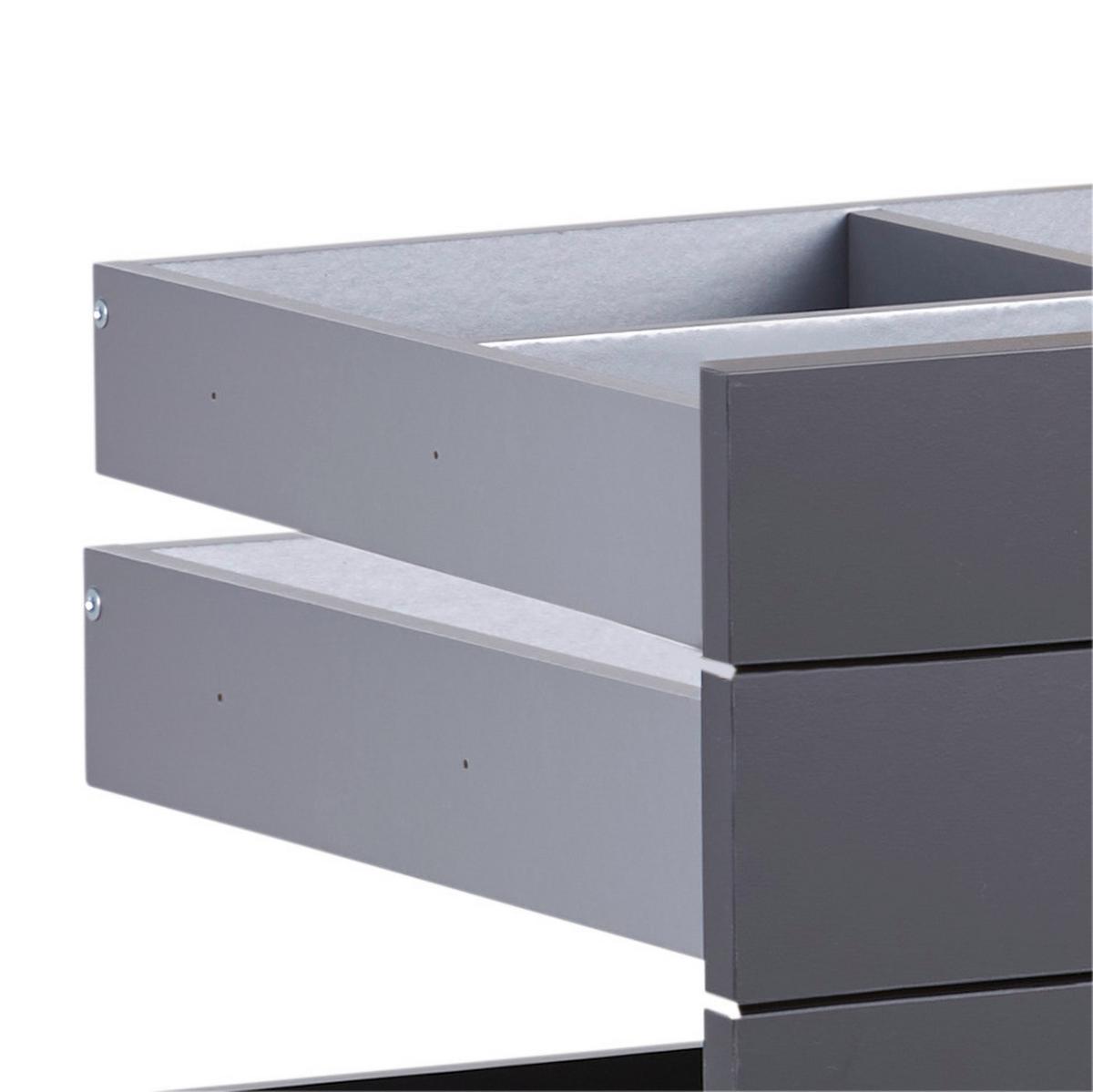 Schubladeneinsatz Unit Anthrazit B: 91 Cm 4 Fächer - Anthrazit, MODERN, Holzwerkstoff (91/83/47cm) - Ondega