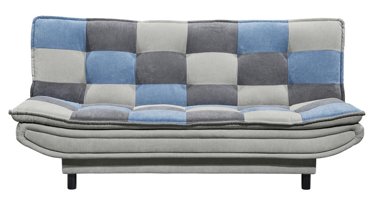Schlafsofa Mit Bettkasten Patch, Mischgewebe - Blau/Schlammfarben, Basics, Holzwerkstoff/Textil (188/90/89cm) - MID.YOU