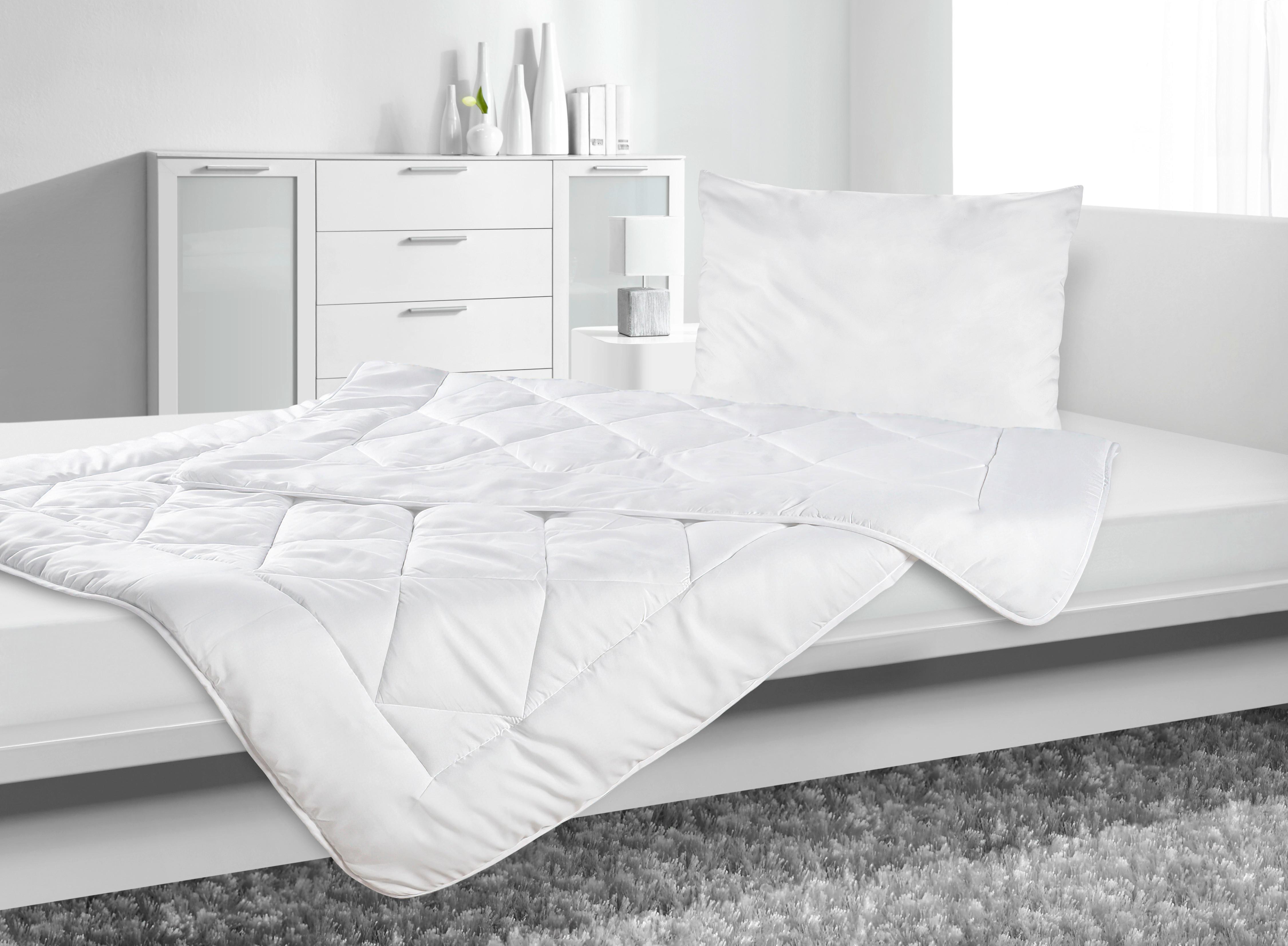 Souprava přikrývky a polštáře Sabine, 70/90 140/200cm - bílá, Konvenční, textil (140/200cm) - Based