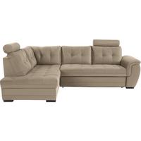 Ecksofa mit Schlaffunktion + Bettkasten Falco, Mikrofaser - Hellbraun/Dunkelbraun, KONVENTIONELL, Textil (183/251cm) - Ondega