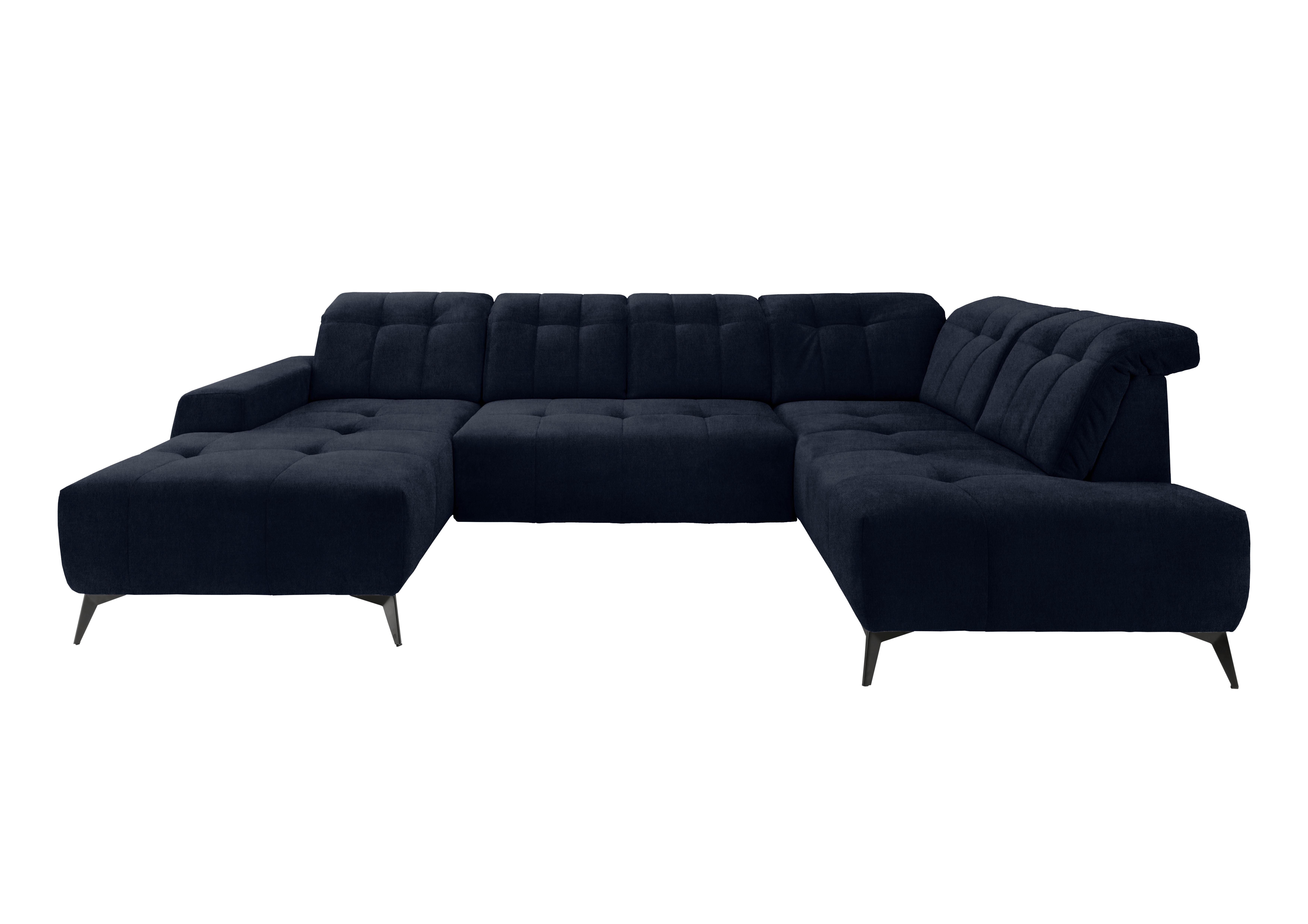 Ecksofa, Sitzvorzug Elektrisch Sano, Dunkelbl., 180x337x200cm - Schwarz/Dunkelblau, MODERN, Textil (180/337/200cm) - Livetastic