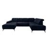 Ecksofa, Sitzvorzug Elektrisch Sano, Dunkelbl., 180x337x200cm - Schwarz/Dunkelblau, MODERN, Textil (180/337/200cm) - Livetastic