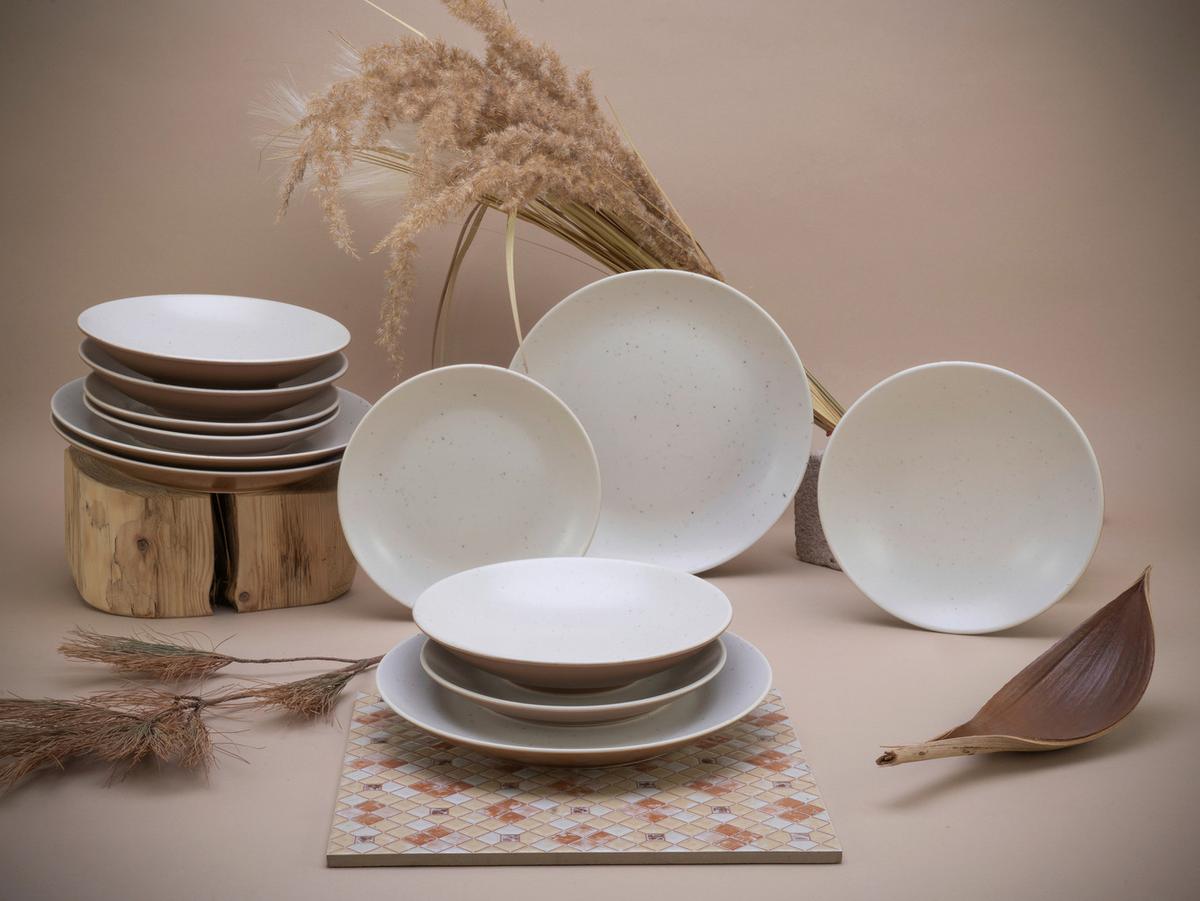 Tafelservice Sand Dunes Steinzeug 4 Pers. Geschirr Set - Multicolor, Trend, Keramik (27cm) - Creatable