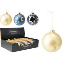 CHRISTBAUMKUGEL ELLA - Goldfarben/Dunkelblau, Basics, Glas (8/8/8cm)