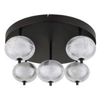 Led-deckenleuchte 16042-5d - Klar/Schwarz, KONVENTIONELL, Kunststoff/Metall (58/27cm) - Globo