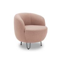 Sessel Rosa B: 72 cm - Schwarz/Rosa, Design, Textil (72/74/76cm) - MID.YOU