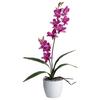 Kunstpflanze Orchideen Lila, Topf: Weiß, H: 60 cm - Lila/Weiß, Design, Keramik/Kunststoff (60cm) - P & B